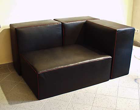Modul Leder Sofa | schwarzes Rindleder